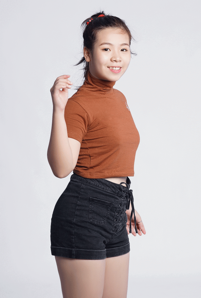 Premium loop-cotton crop top (KId-brown)